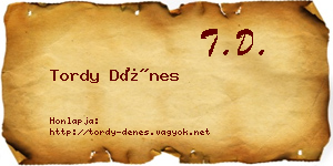Tordy Dénes névjegykártya