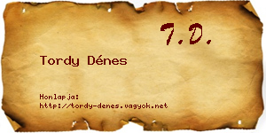 Tordy Dénes névjegykártya